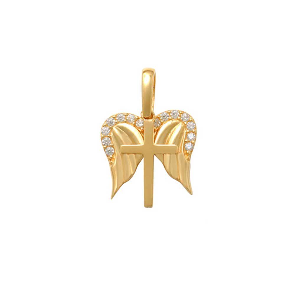 Skyddsängel Korshänge i 18k rödguld till barn, perfekt som doppresent