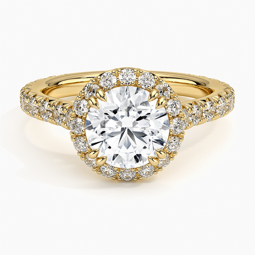 Rödgulds haloring med diamanter