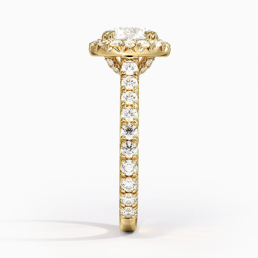 Rödgulds haloring med diamanter