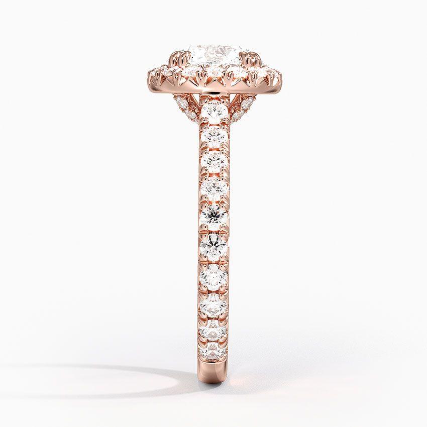 Roségulds haloring med diamanter