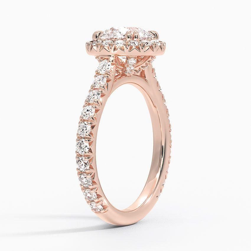 Roségulds haloring med diamanter