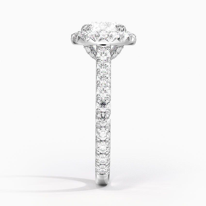 Vitgulds haloring med diamanter