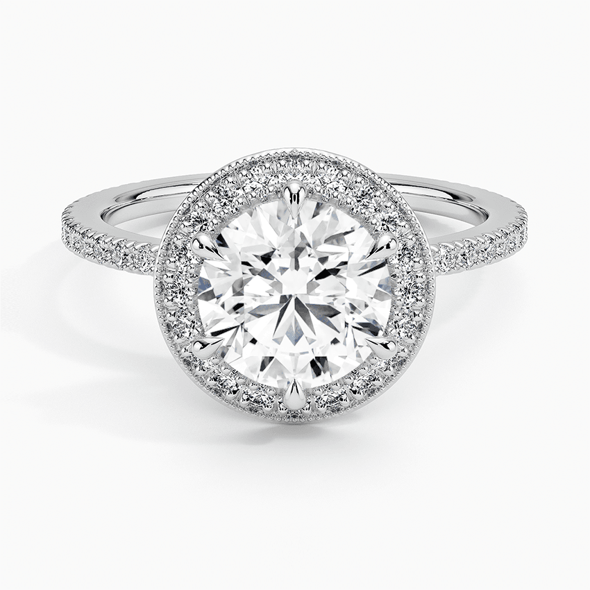 Vitgulds haloring med diamanter