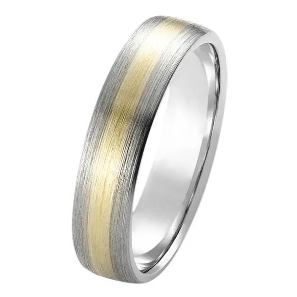 Flerfärgad vigselring i guld