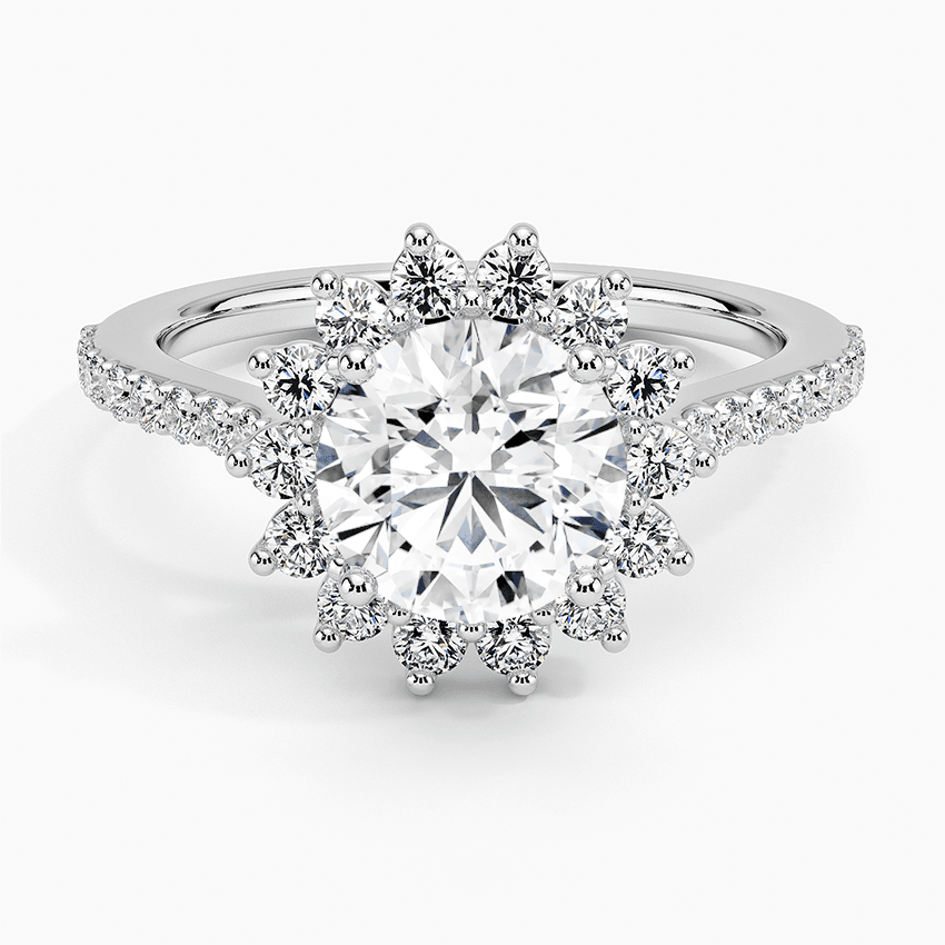 Vitgulds haloring med diamanter