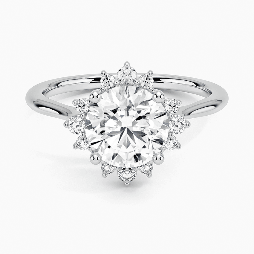 Vitgulds haloring med diamanter