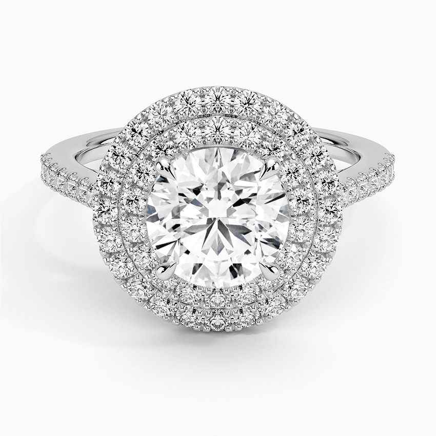 Vitgulds haloring med diamanter