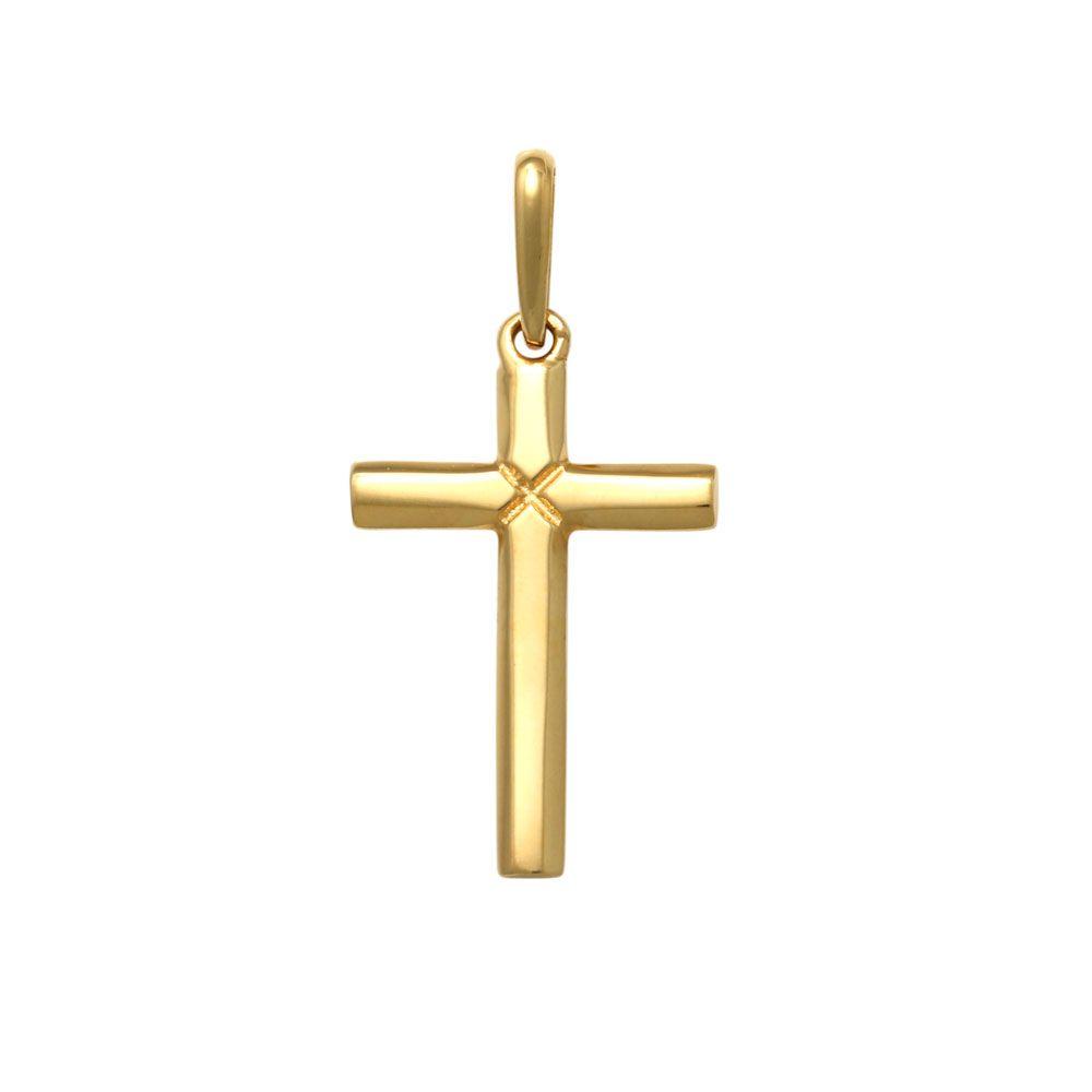 Stilren guldkors i 18k rödguld