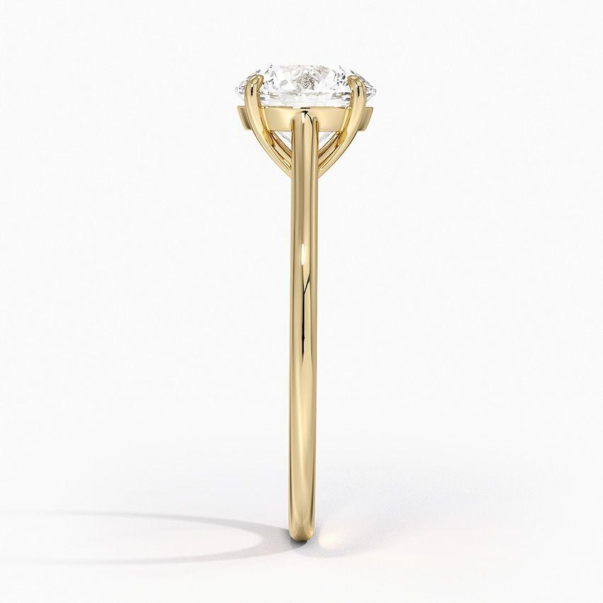 Förlovningsring i rödguld med enstensring