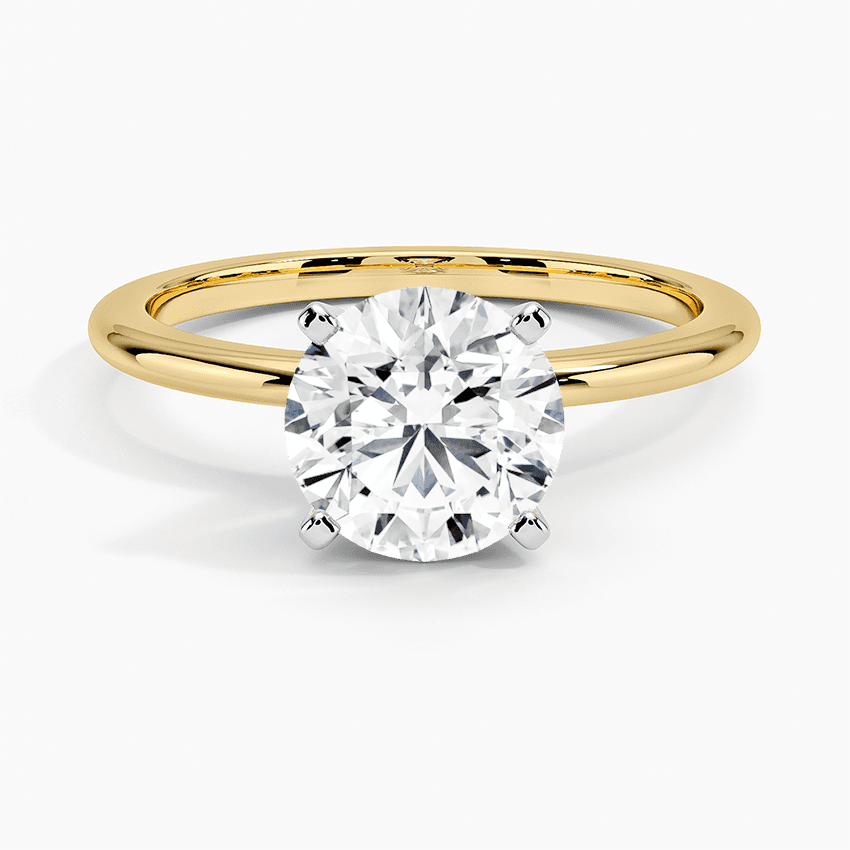 Förlovningsring i rödguld med enstensring