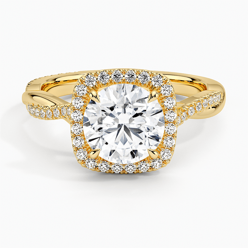 Rödgulds haloring med diamanter