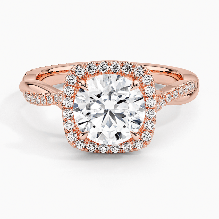 Roségulds haloring med diamanter