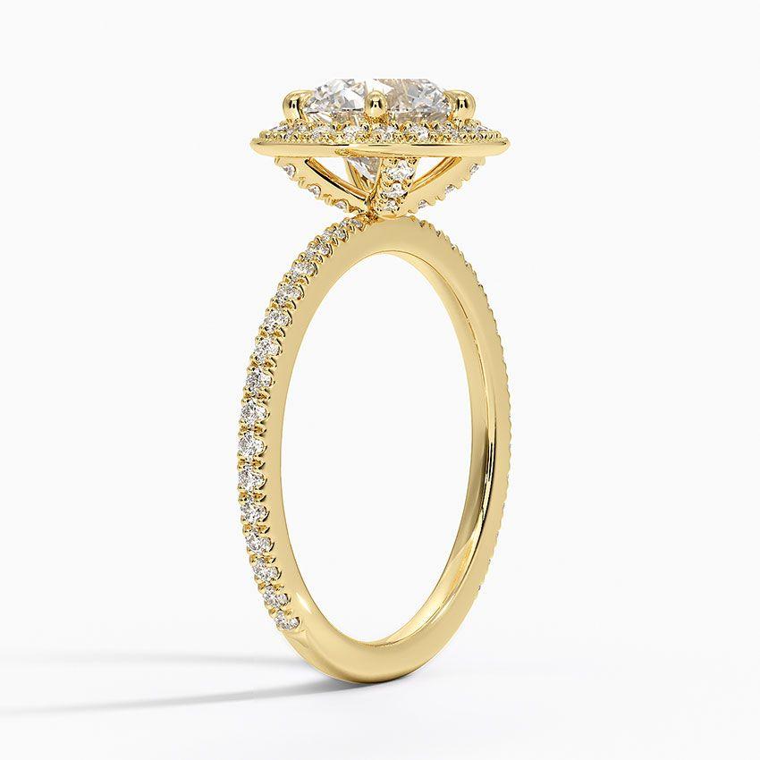 Rödgulds haloring med diamanter