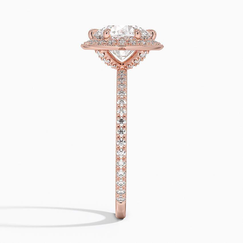 Roségulds haloring med diamanter