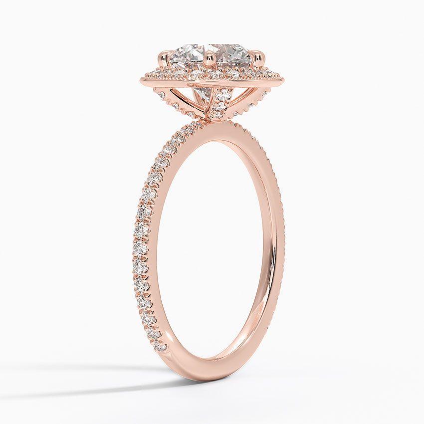 Roségulds haloring med diamanter