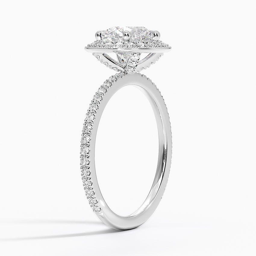 Vitgulds haloring med diamanter