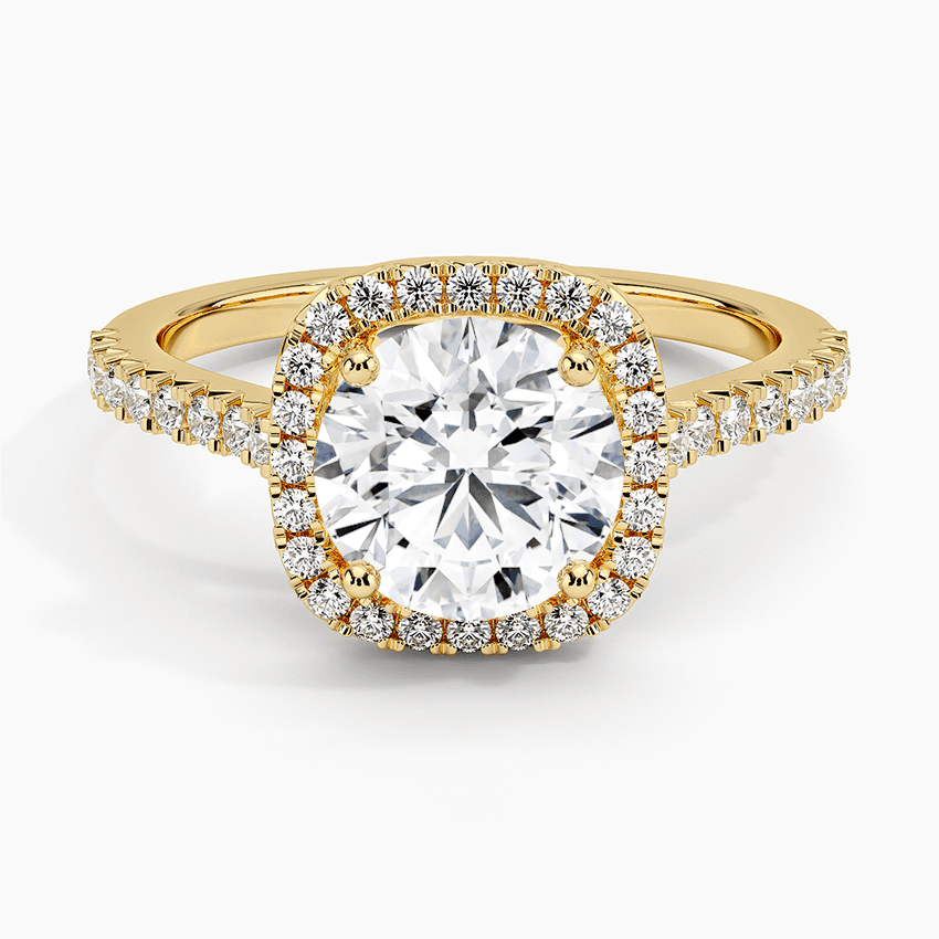 Rödgulds haloring med diamanter