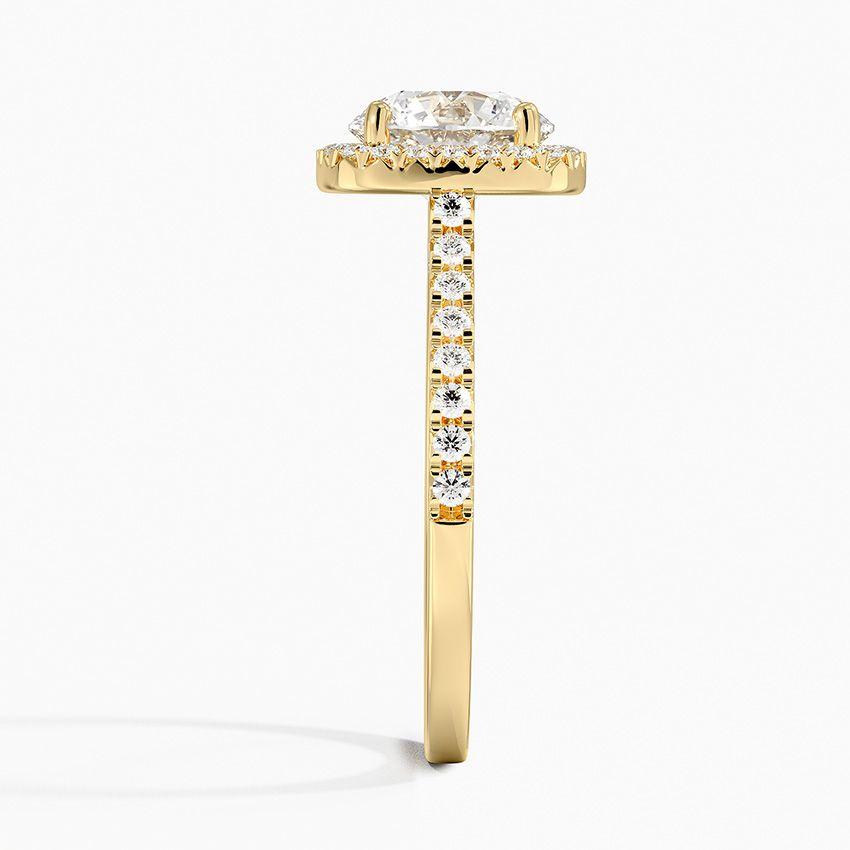 Rödgulds haloring med diamanter