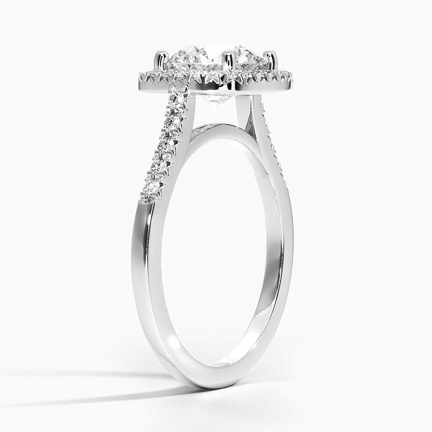 Vitgulds haloring med diamanter