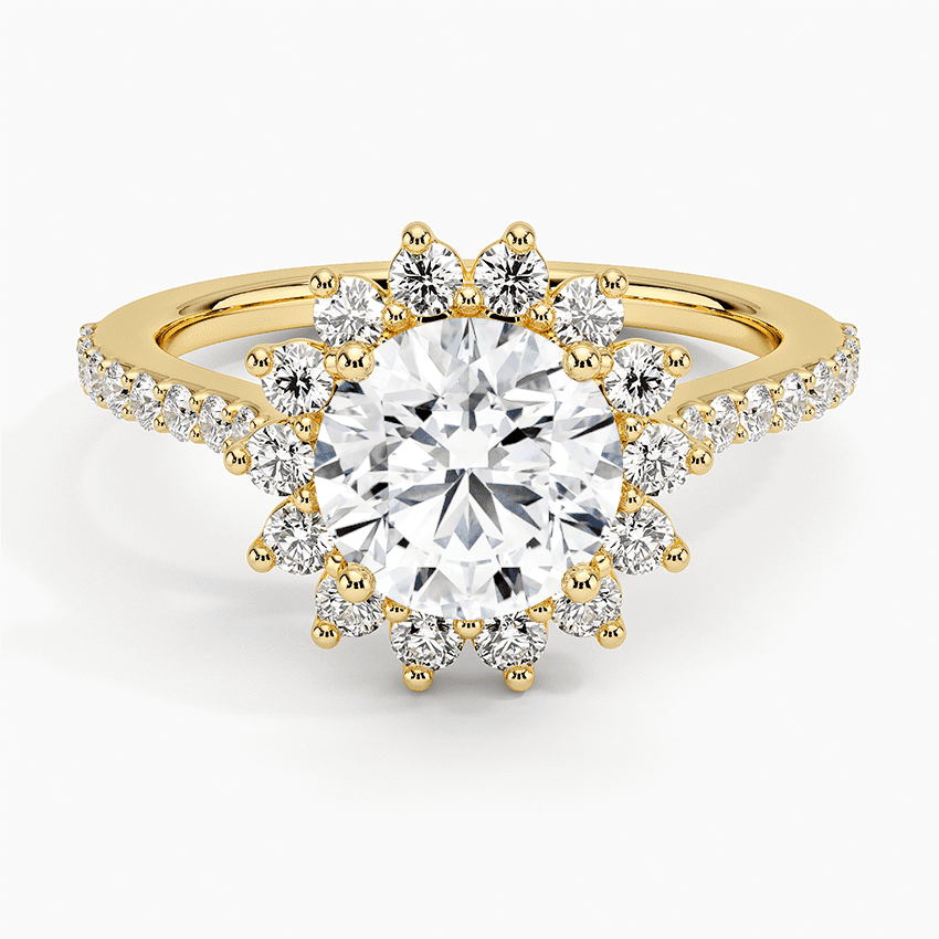 Rödgulds haloring med diamanter