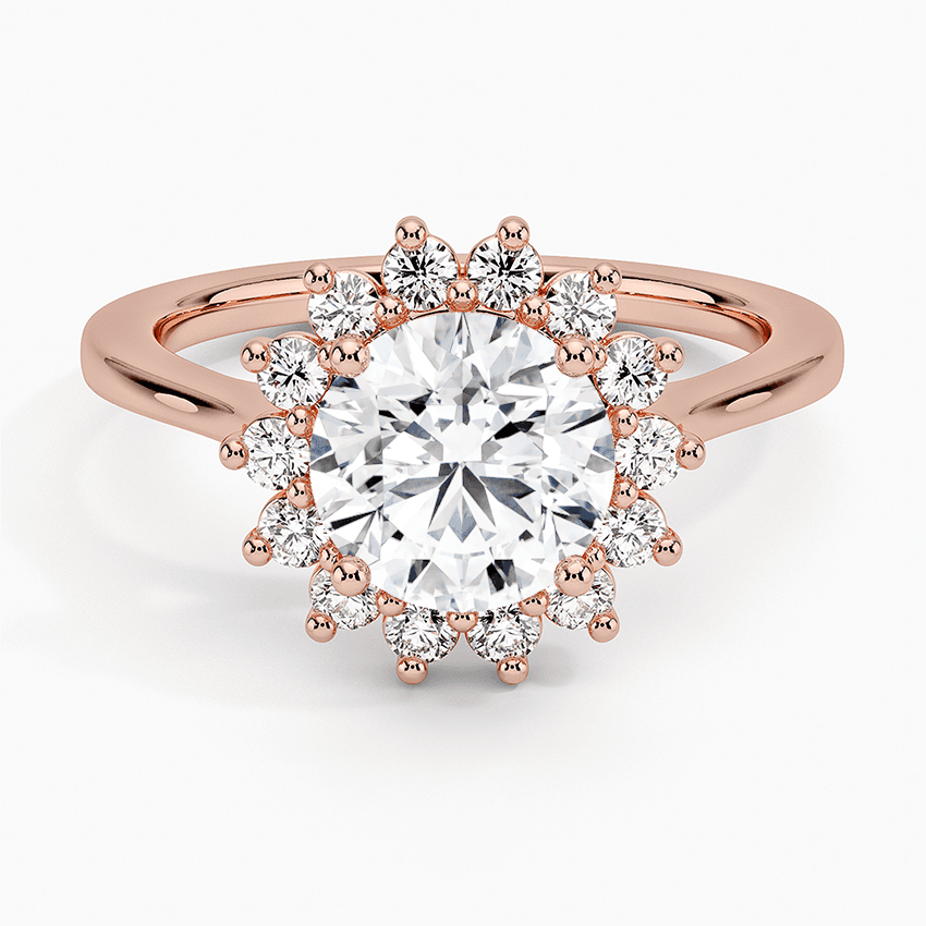 Roségulds haloring med diamanter