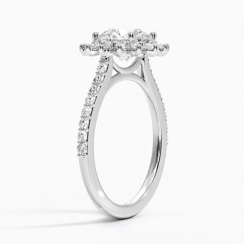 Vitgulds haloring med diamanter