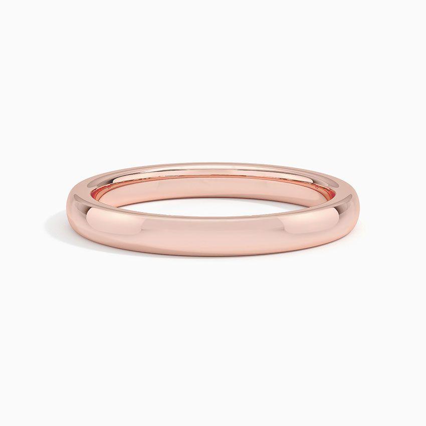 Vigselring i roséguld med diamanter