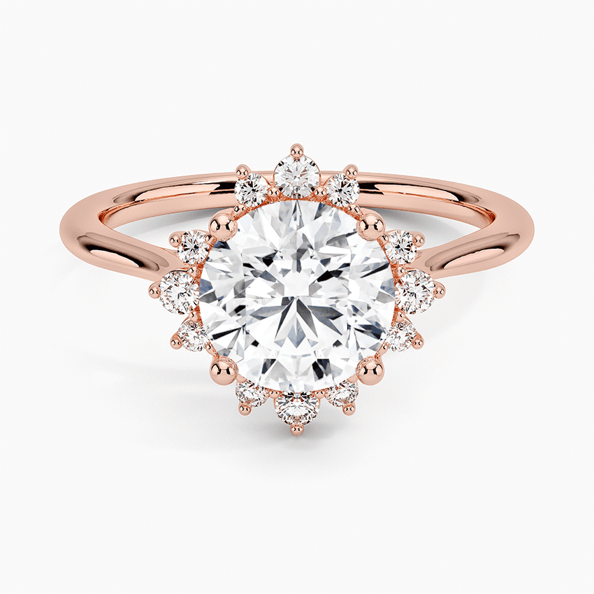 Roségulds haloring med diamanter