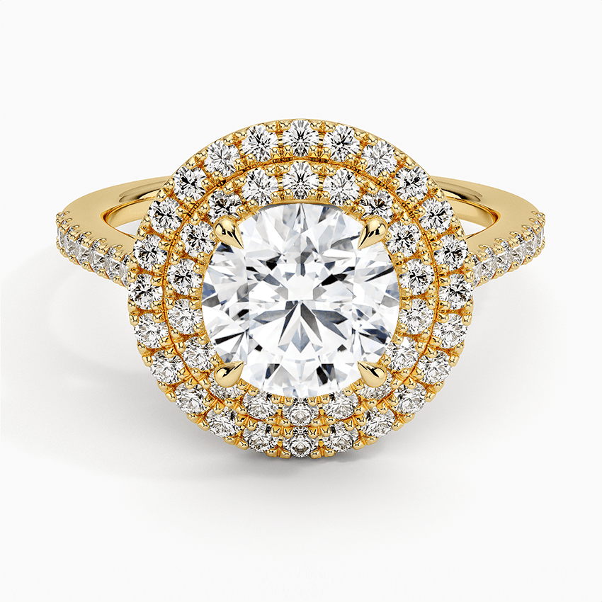 Rödgulds haloring med diamanter