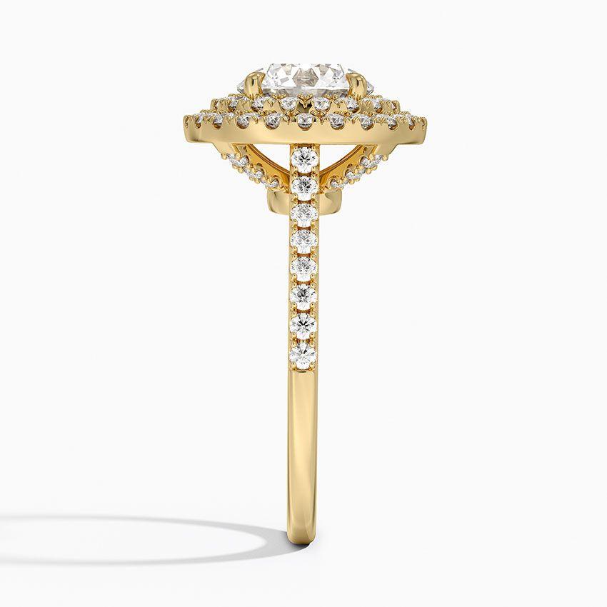 Rödgulds haloring med diamanter