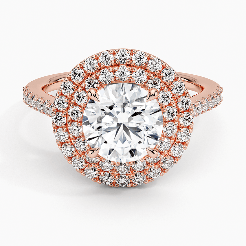 Roségulds haloring med diamanter