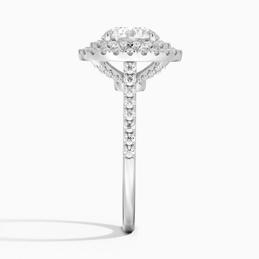 Vitgulds haloring med diamanter