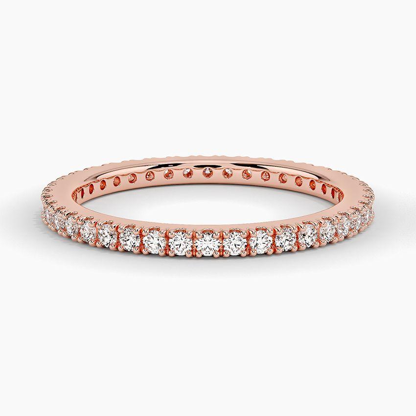 Vigselring i roséguld med diamanter