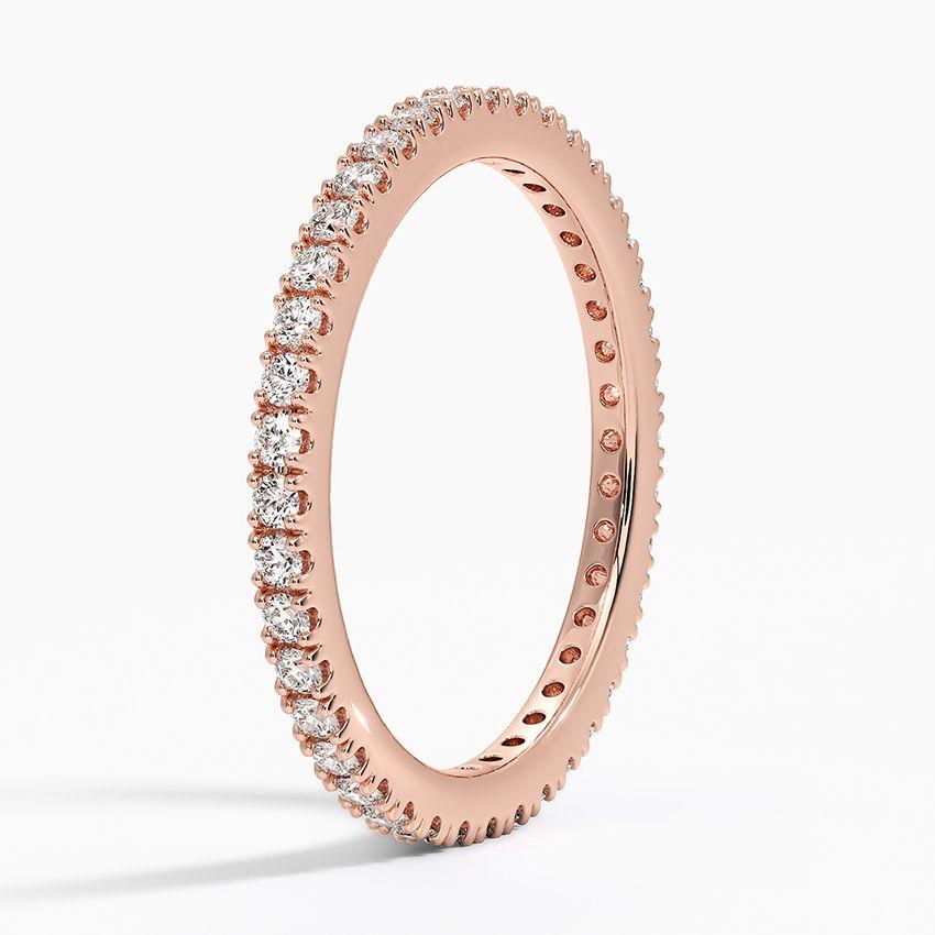 Vigselring i roséguld med diamanter