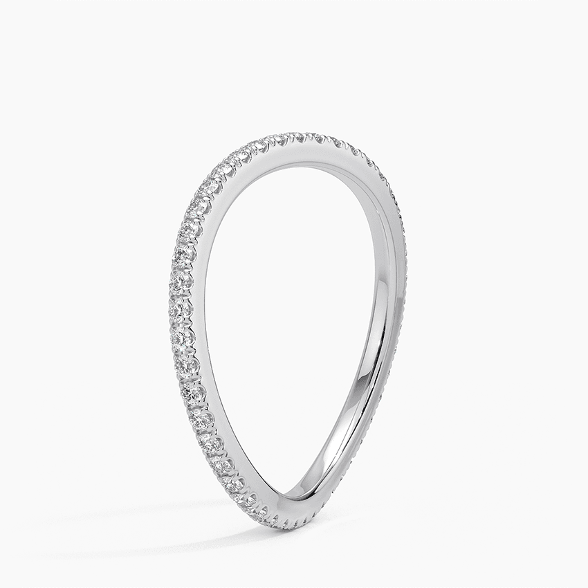 Vigselring i vitguld med diamanter