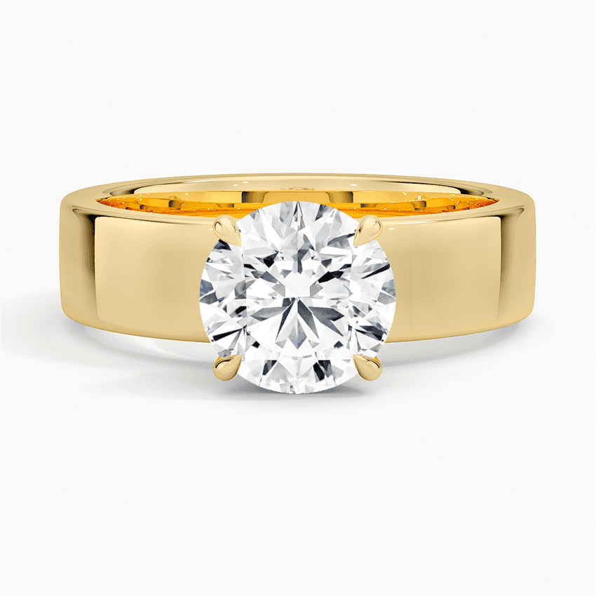 Förlovningsring i rödguld med dolt halo